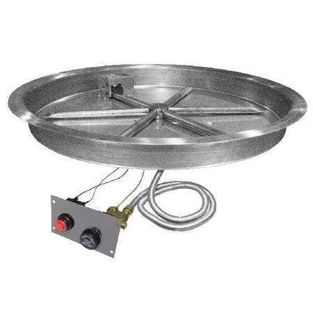 Firegear 29" Stainless Steel Round Pan Gas Fire Pit Insert FPB-29RBSTFS