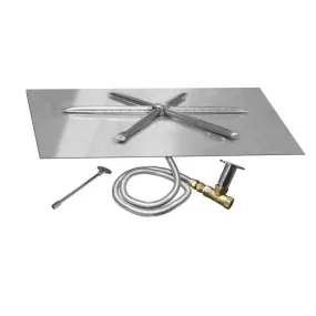 Firegear 34" Square Flat Pan Gas Fire Pit Insert FPB-34SFBSTFS