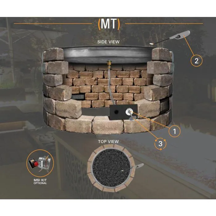 Firegear 34" Square Flat Pan Gas Fire Pit Insert FPB-34SFBSTFS