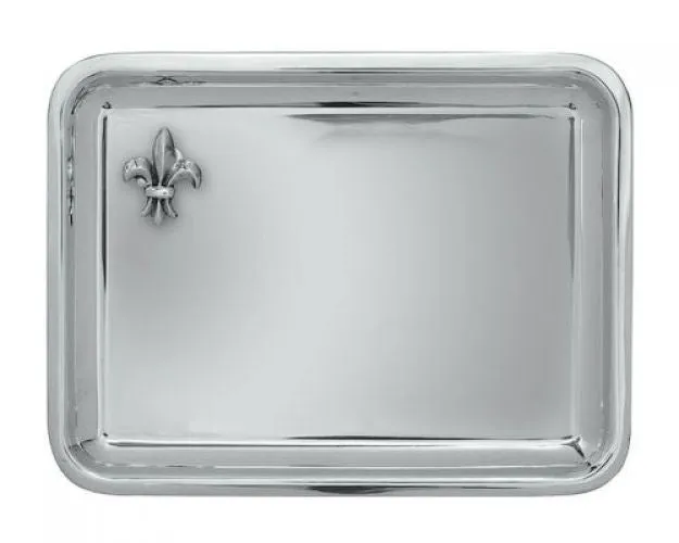 Fleur-de-lys Pewter Card Tray