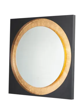 Floating LED Mirror Square 31.5" in Gold Leaf & Black