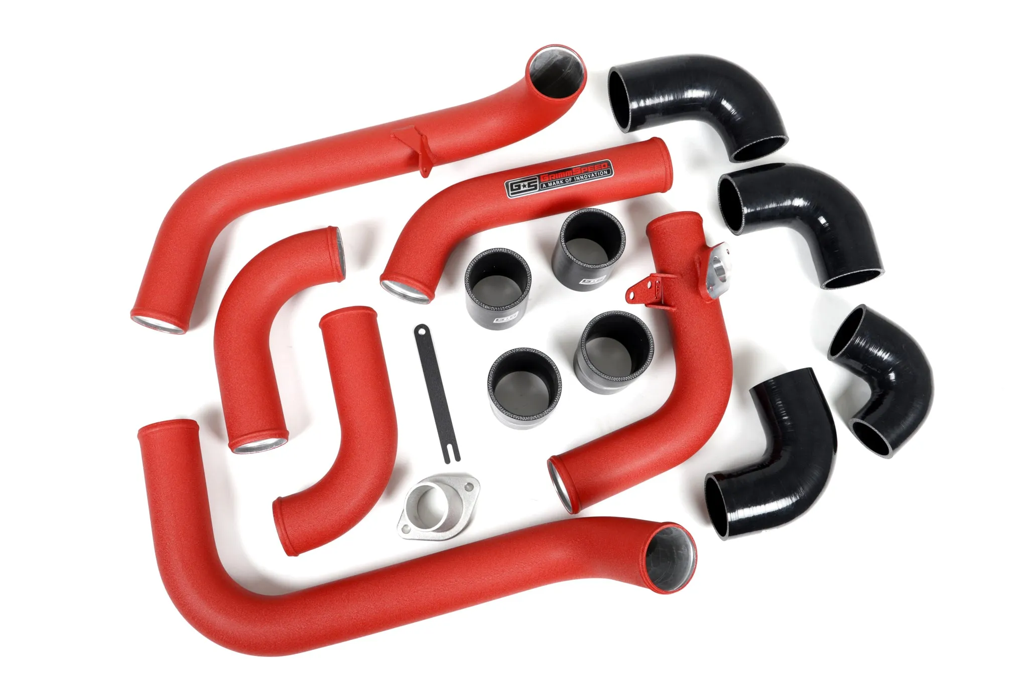 Front Mount Intercooler Kit [Inc. Red Piping] - Subaru 08-14 WRX
