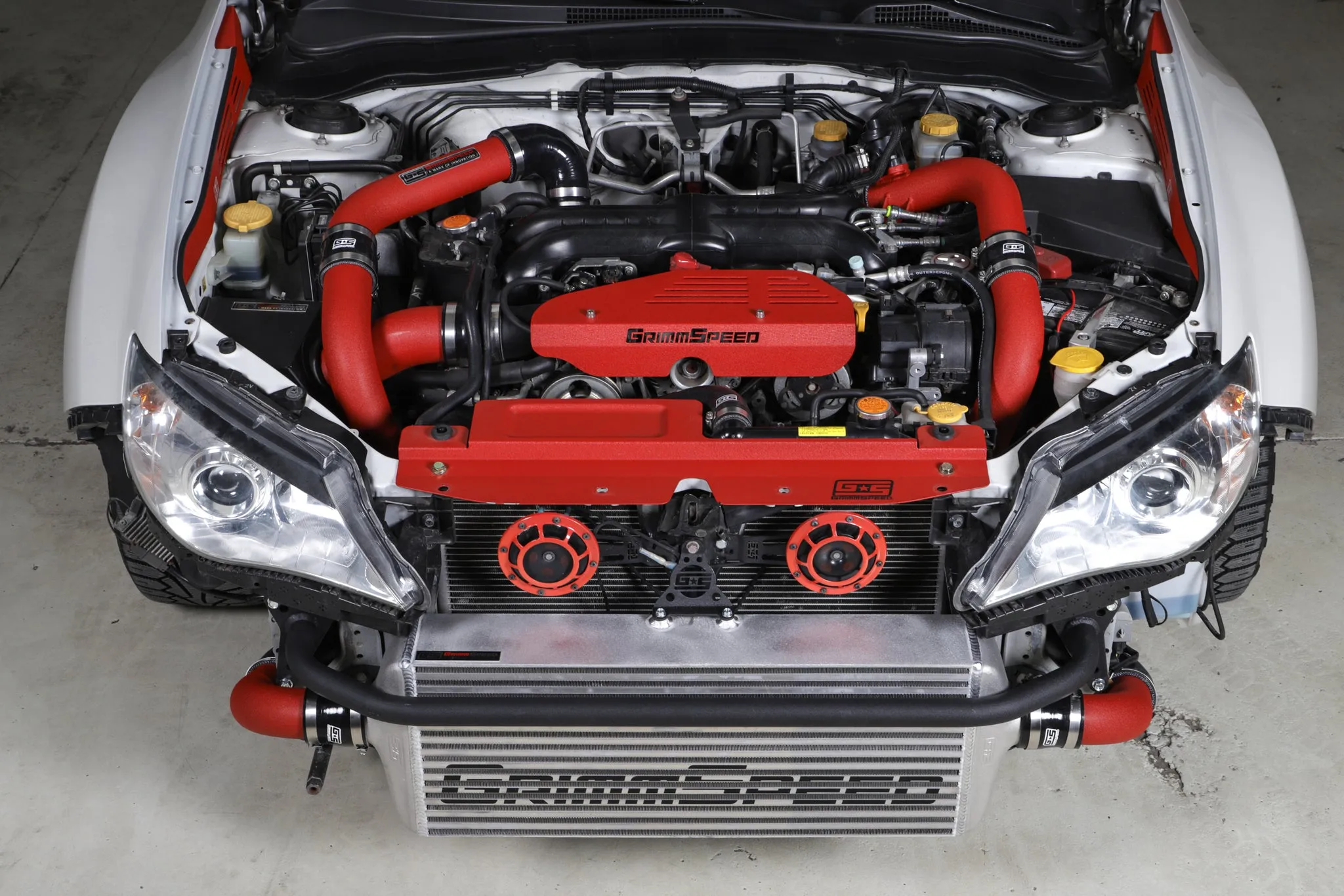 Front Mount Intercooler Kit [Inc. Red Piping] - Subaru 08-14 WRX