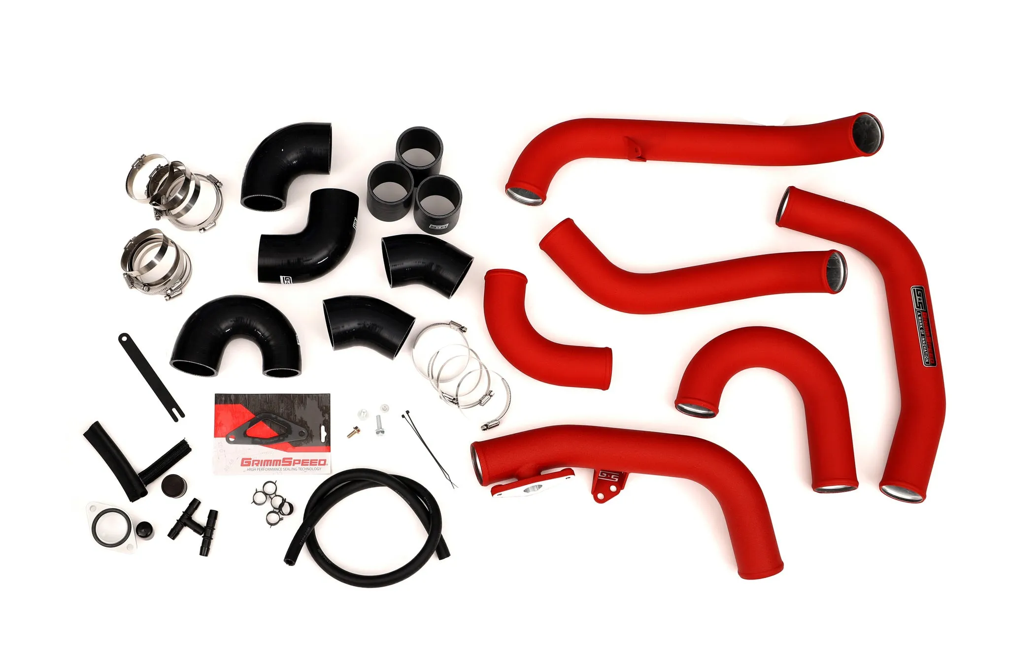 Front Mount Intercooler Kit [Inc. Red Piping] - Subaru 15-21 STI