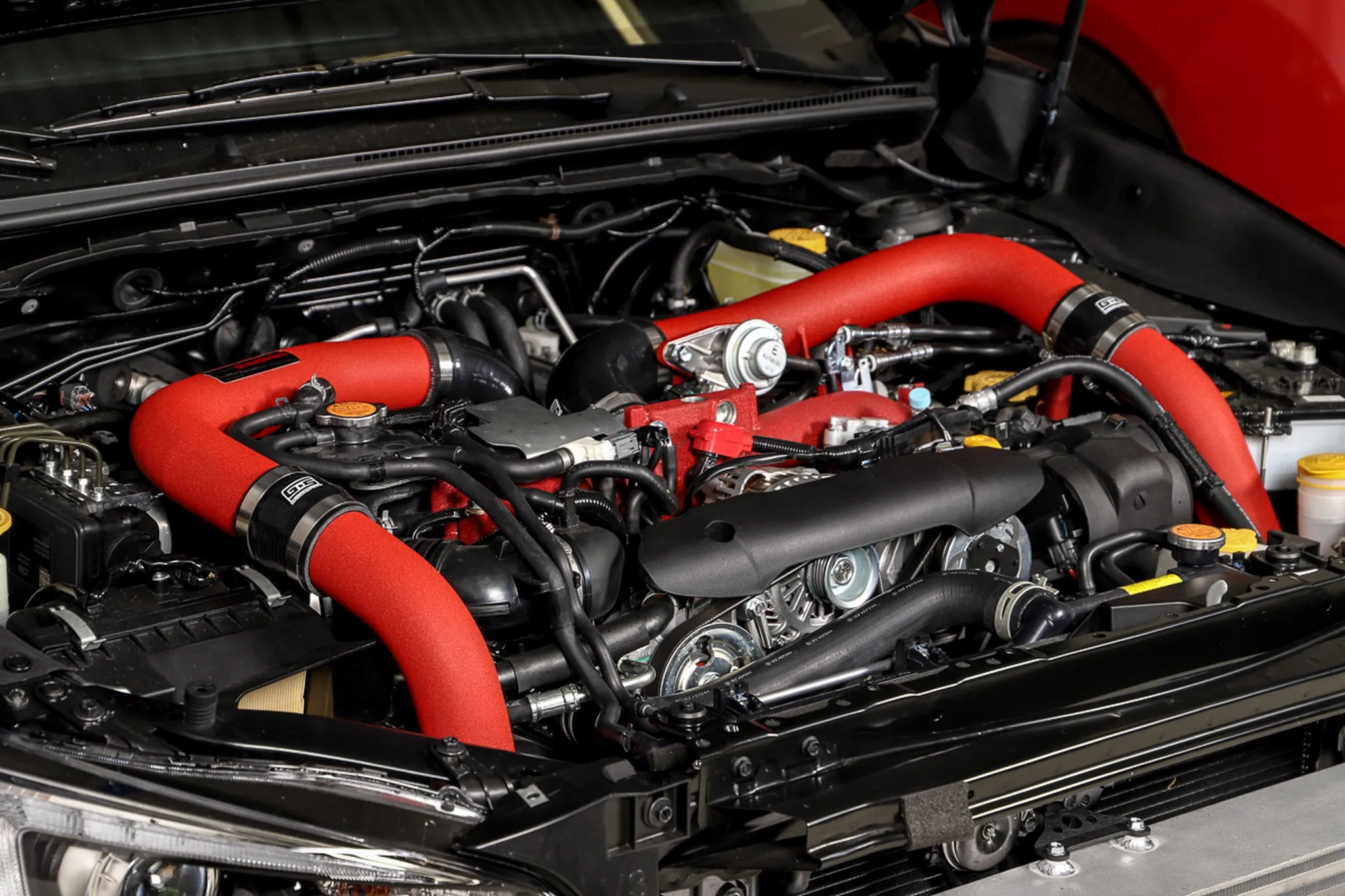 Front Mount Intercooler Kit [Inc. Red Piping] - Subaru 15-21 STI