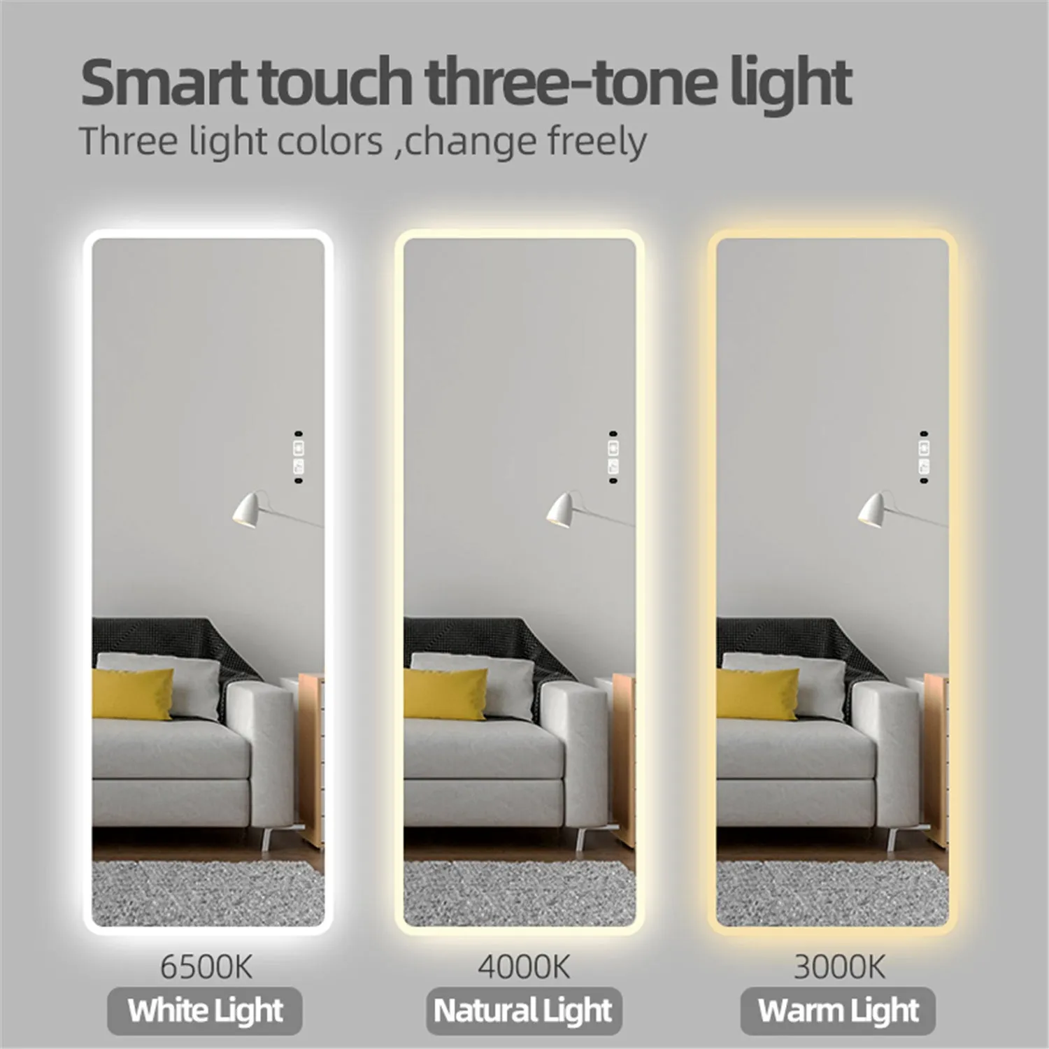 Full Length Backlit Mirror Lighted Vanity Body Induction Mirror