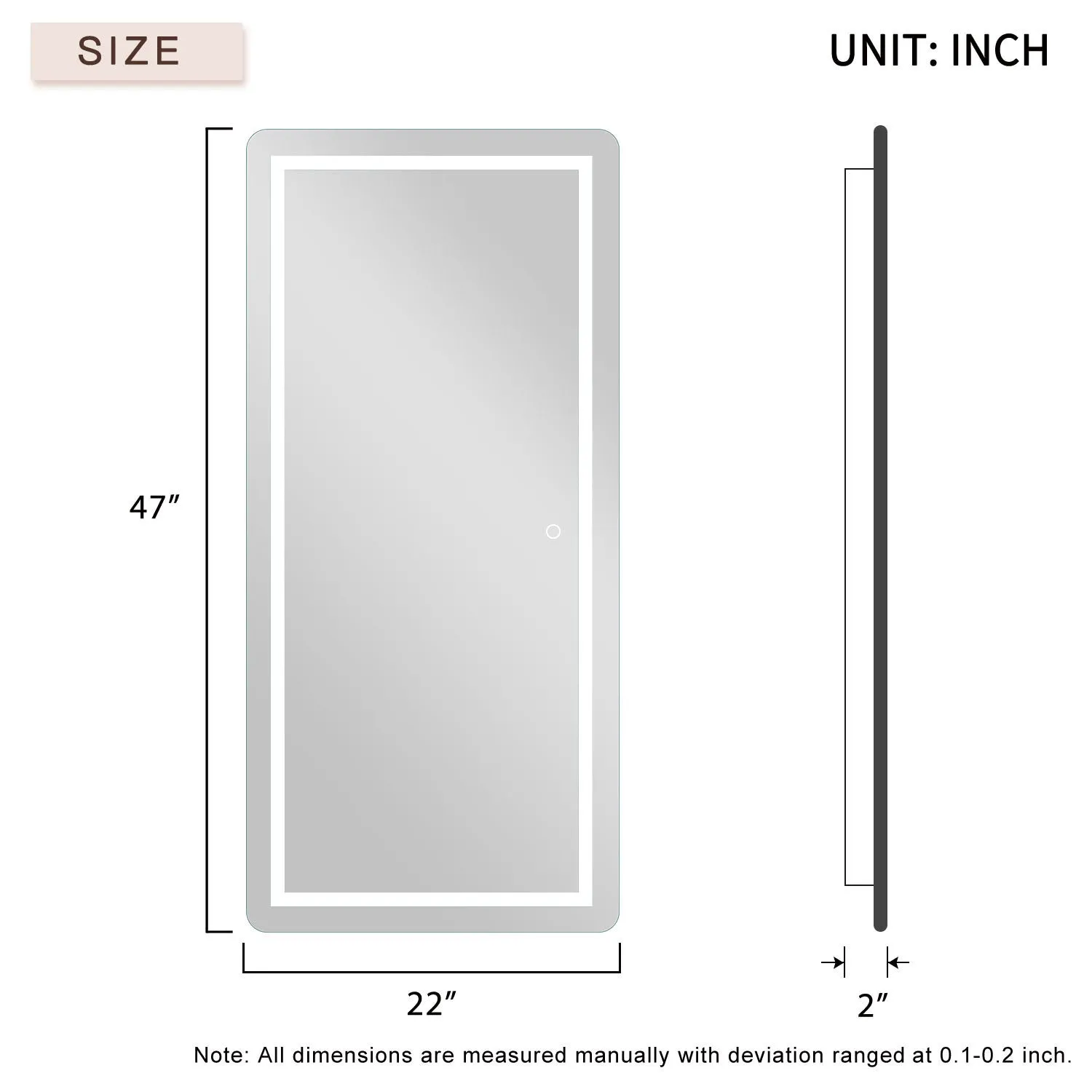 Full Length LED Illuminated Bathroom Vanity Mirror