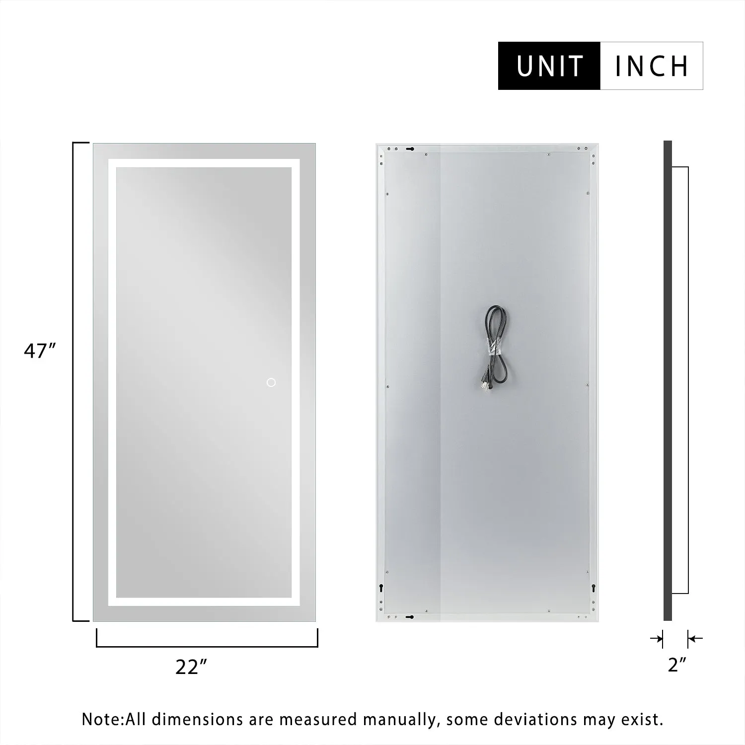 Full Length LED Illuminated Bathroom Vanity Mirror
