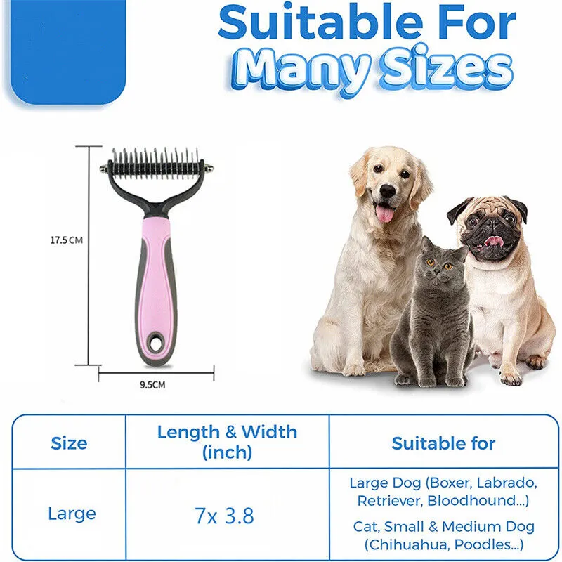 Grooming Brush For Pet Dog Cat Deshedding Tool Comb Fur Remover
