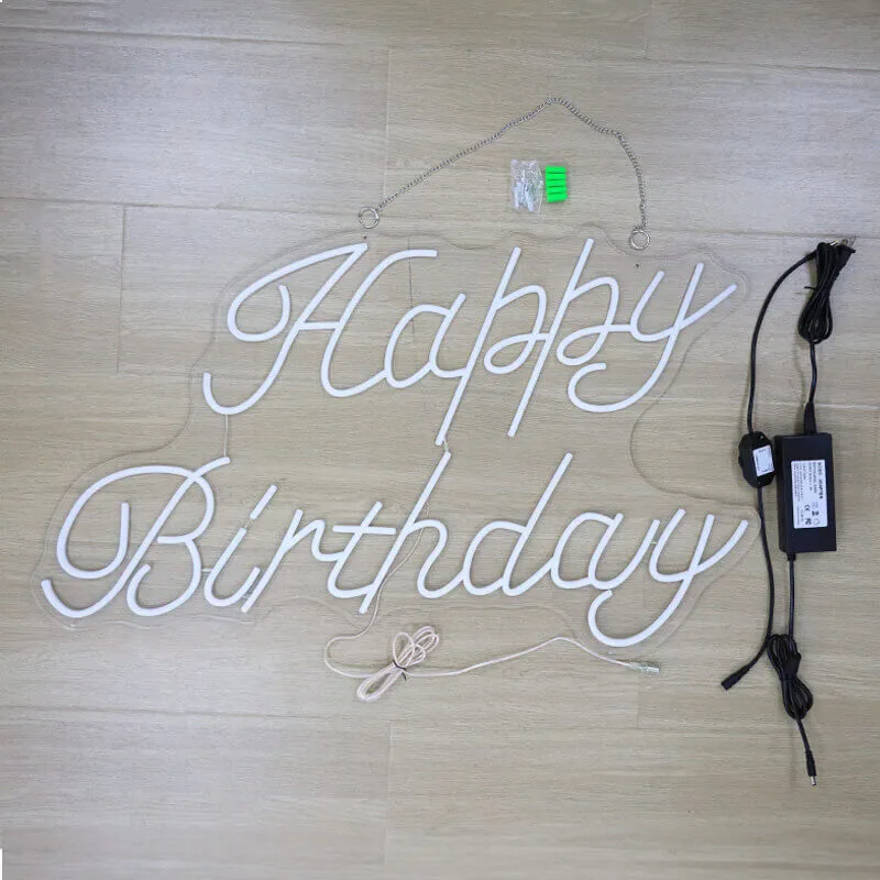 Happy Birthday LED Neon Sign Reusable Party Decoration Backdrop