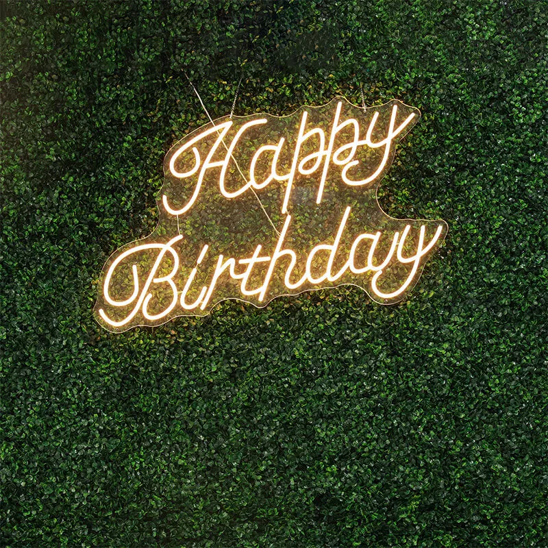 Happy Birthday LED Neon Sign Reusable Party Decoration Backdrop