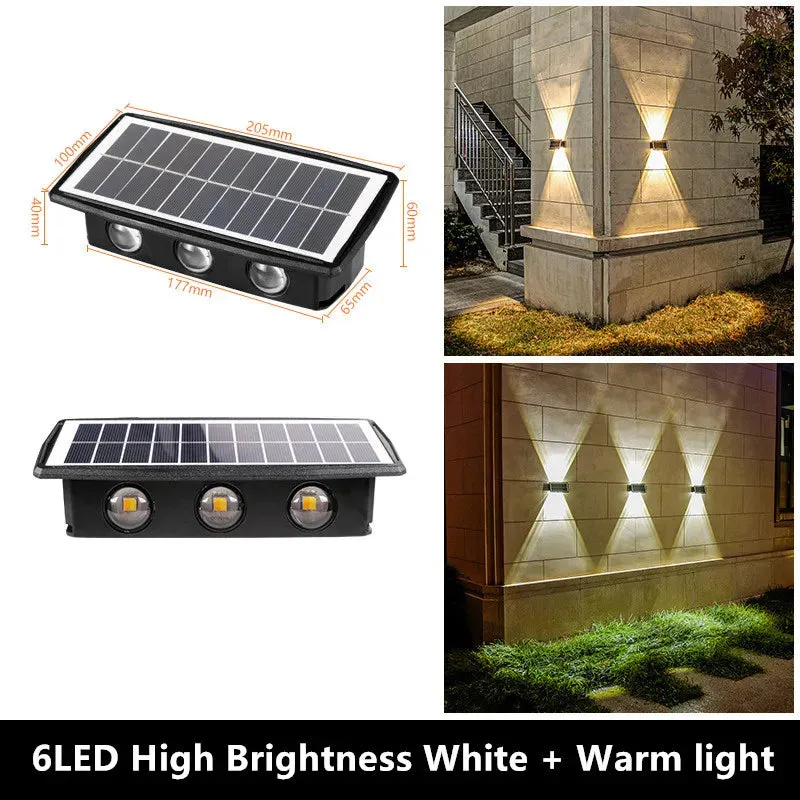 High Brightness Solar Wall Lamp Outdoor Waterproof Viewing Light Villa Courtyard Garden Upper and Lower Wall Lamp