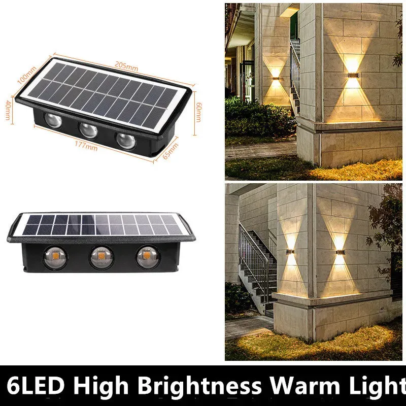 High Brightness Solar Wall Lamp Outdoor Waterproof Viewing Light Villa Courtyard Garden Upper and Lower Wall Lamp