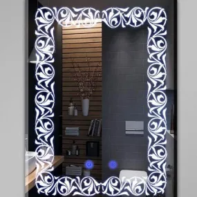 HIMANS Led Mirror Beautiful Mirror Light LED Mirrors with Touch Sensor and Bluetooth Speaker (18x24) Led Wall Mirror Make-up Light Mirror