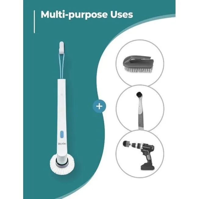 HOMITT Cordless Power Scrubber Electric with 3 Cleaning Brush Heads
