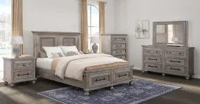 Hyde Park Dark 5 Piece Queen Storage Bedroom