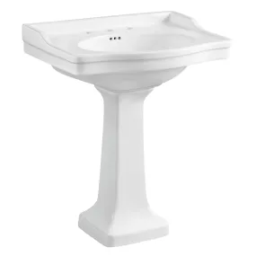 Imperial VPB3308 29-15/16 Inch Wall Mount Pedestal Sink (8-Inch, 3-Hole), White
