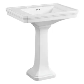 Imperial VPB4308 29-15/16 Inch Wall Mount Pedestal Sink (8-Inch, 3-Hole), White