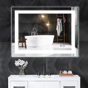 inswot LED Mirror, 36 x 28 Inch Bathroom Mirror, Vanity Mirror with Light, Anti-Fog, Dimmable, Color Temperature Adjustable, Wall-Mounted Mirror for Bathroom(Horizontal/Vertical)