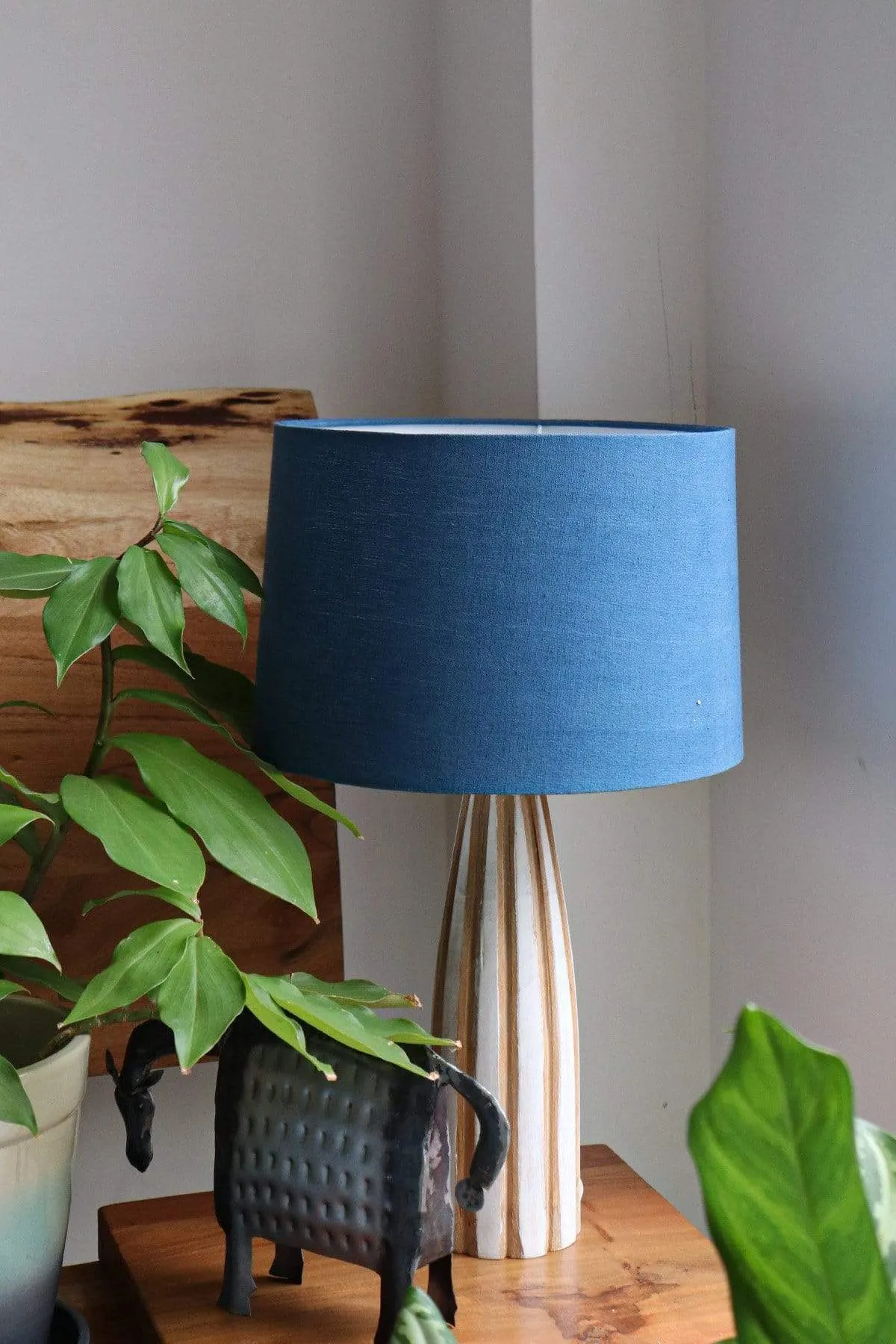 Jiva Wood Table Lamp (Washed White)