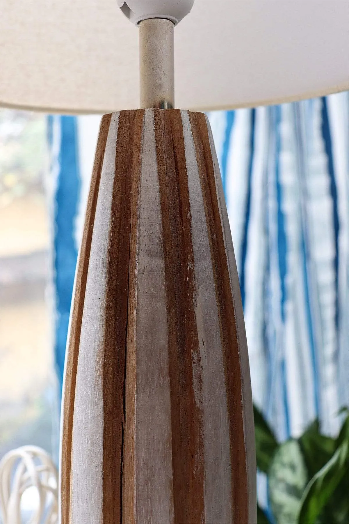 Jiva Wood Table Lamp (Washed White)