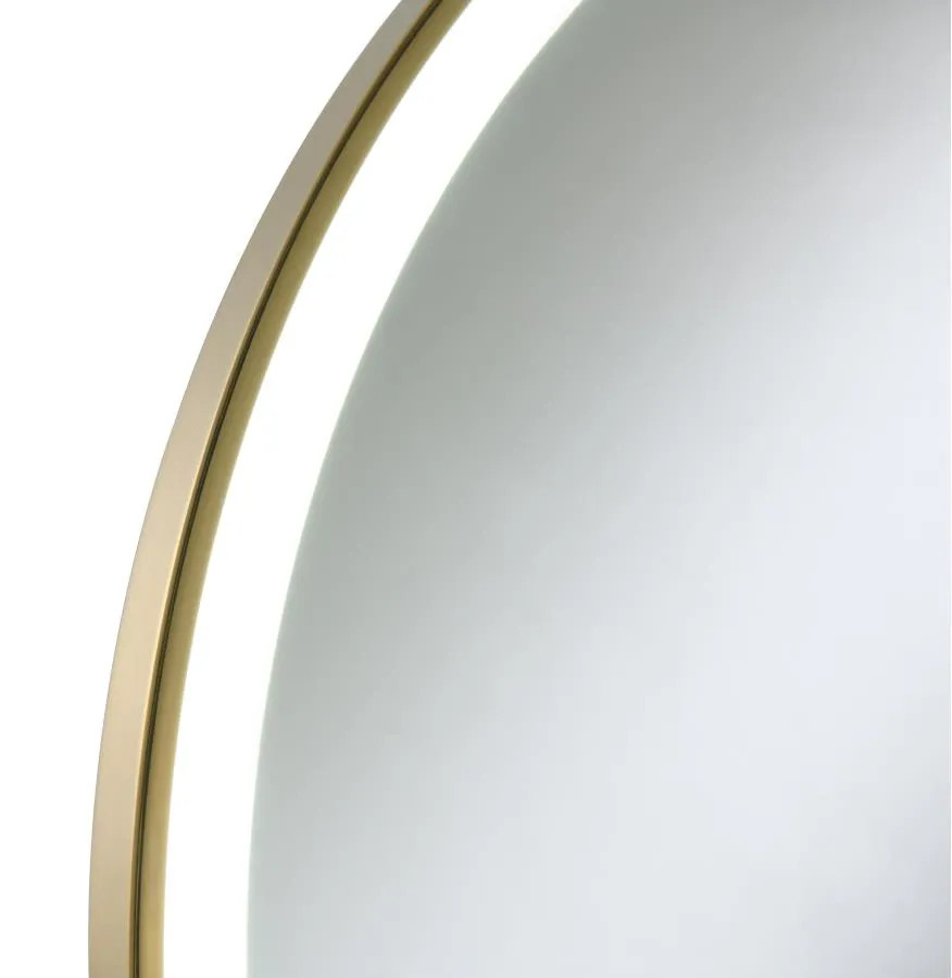 Jocelyn Round Table Top LED Vanity Mirror White Marble