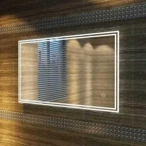 KALYAN TRADERS Led luxury Wall Mirror Glass for Bathrooms led Light Mirror Glass for Living Room, Bedroom, Dressing Room, and Hallway washbasin Decorative Mirror Rectangular-(24x30).