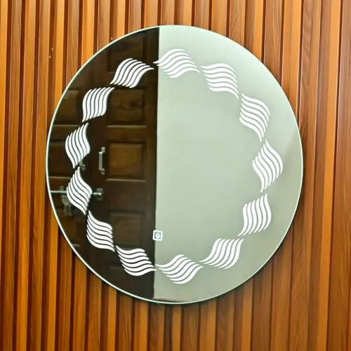 Kamal ENTERPRISEZ | LED Lighted Vanity Mirror, Round Wall-Mounted, DIY, Touch Sensor, for Home/Office (Round Mirror 1)
