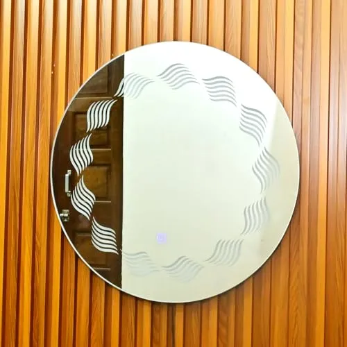 Kamal ENTERPRISEZ | LED Lighted Vanity Mirror, Round Wall-Mounted, DIY, Touch Sensor, for Home/Office (Round Mirror 1)