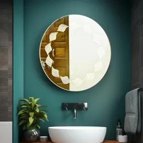 Kamal ENTERPRISEZ | LED Lighted Vanity Mirror, Round Wall-Mounted, DIY, Touch Sensor, for Home/Office (Round Mirror 1)