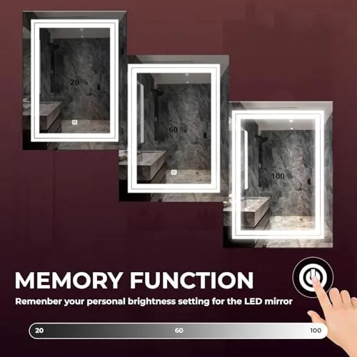 KAMAL INTERIORS Wall Mirror Bathroom Mirror LED Classic Beauty, Bathroom Mirror with Lighting Mirror
