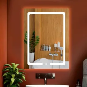 KAMAL INTERIORS Wall Mounted Stylish Led Mirror with Touch Sensor 3 Light Mode | Bathroom Mirror with Led Lights | Mirror for Bedroom Living Room Washbasin Lighting Mirror for Wall