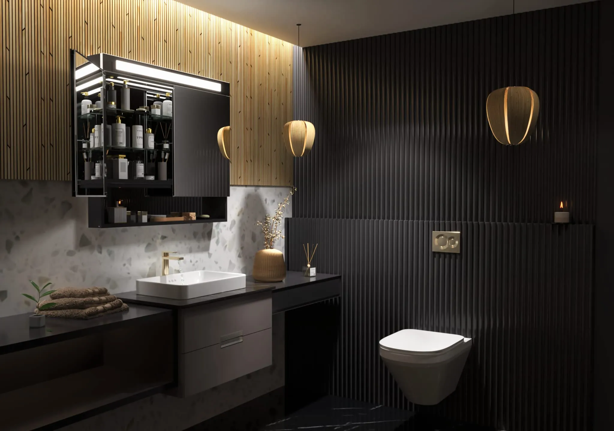 Kohler Urbanity 900MM X 667MM Mirror Cabinet in Black