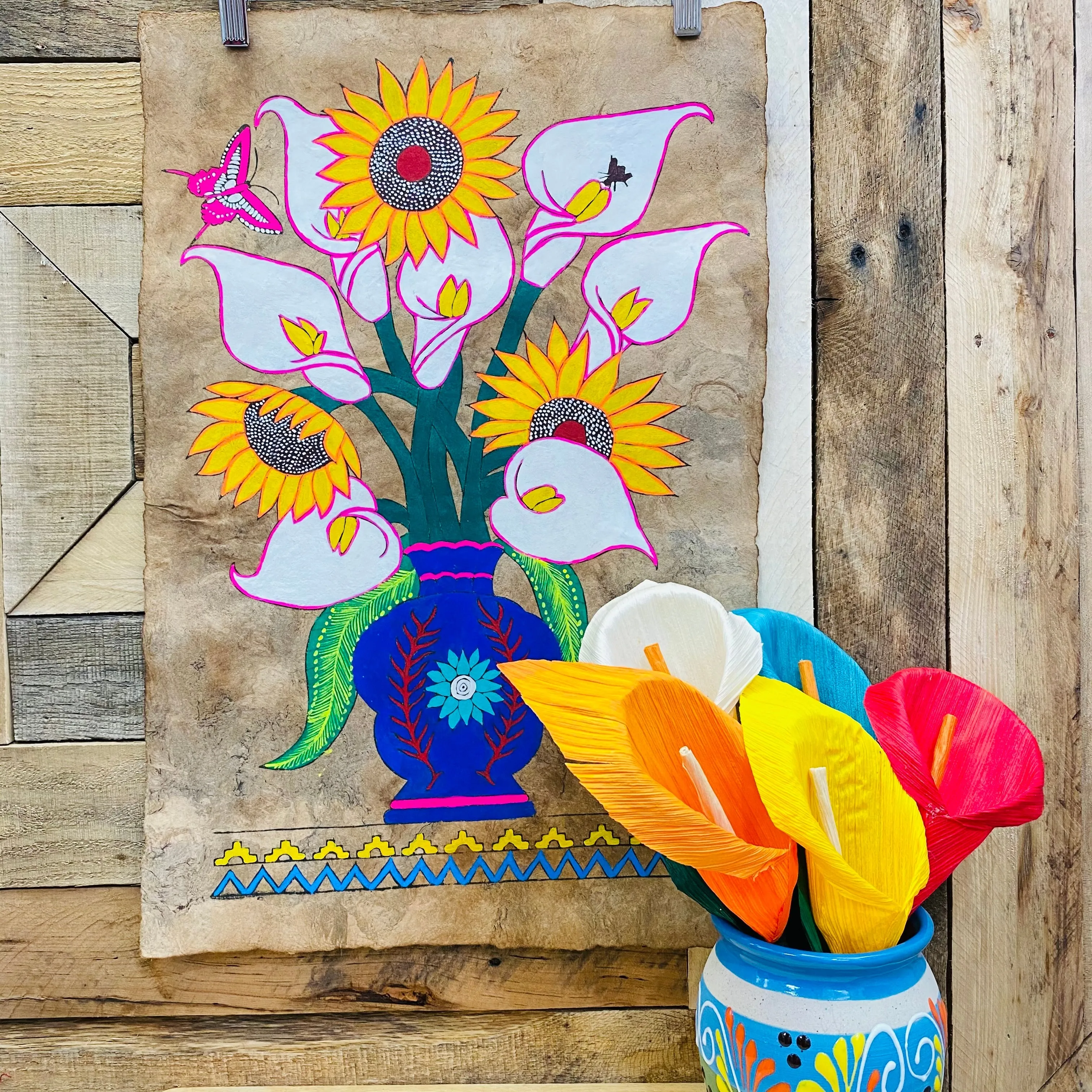 Large Virgen Guadalupe Designs - Amate Paintings