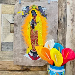 Large Virgen Guadalupe Designs - Amate Paintings