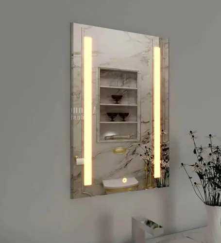 LED Light Mirror: Anti-Fog Defogger Feature for Wall, Vanity, Bathrooms, Wash Basin, Travel, Dressing Room - Available in 1824, 2424 Sizes with Defogger Option for 18 * 24 Inch Size (18 x 24 Inch)