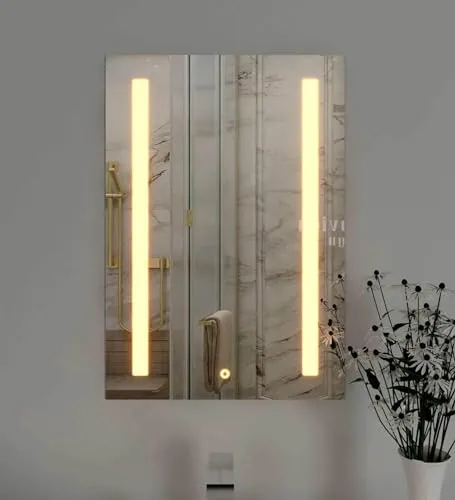 LED Light Mirror: Anti-Fog Defogger Feature for Wall, Vanity, Bathrooms, Wash Basin, Travel, Dressing Room - Available in 1824, 2424 Sizes with Defogger Option for 18 * 24 Inch Size (18 x 24 Inch)