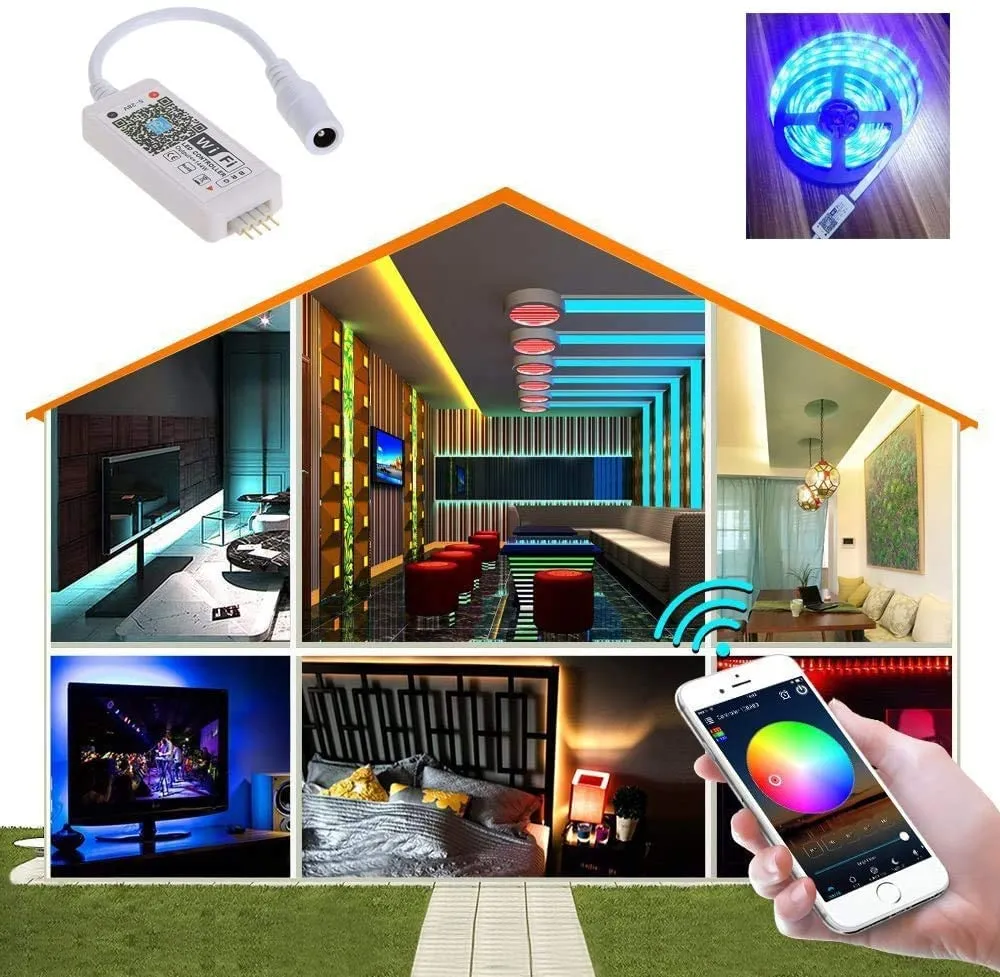LED RGB Wifi Controller with Remote Multi-Zone