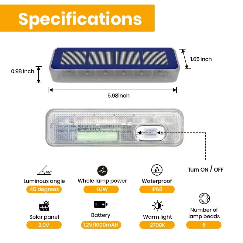LED Step Lamp Stair Light - Outdoor Waterproof Solar Light