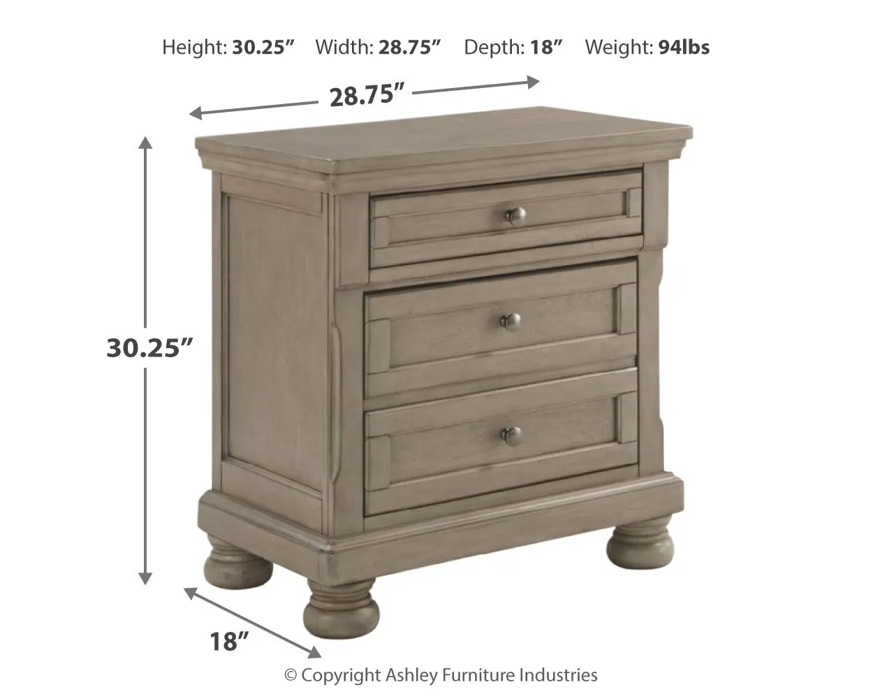 Lettner King Sleigh Bed with 2 Storage Drawers with Mirrored Dresser, Chest and 2 Nightstands in Light Gray