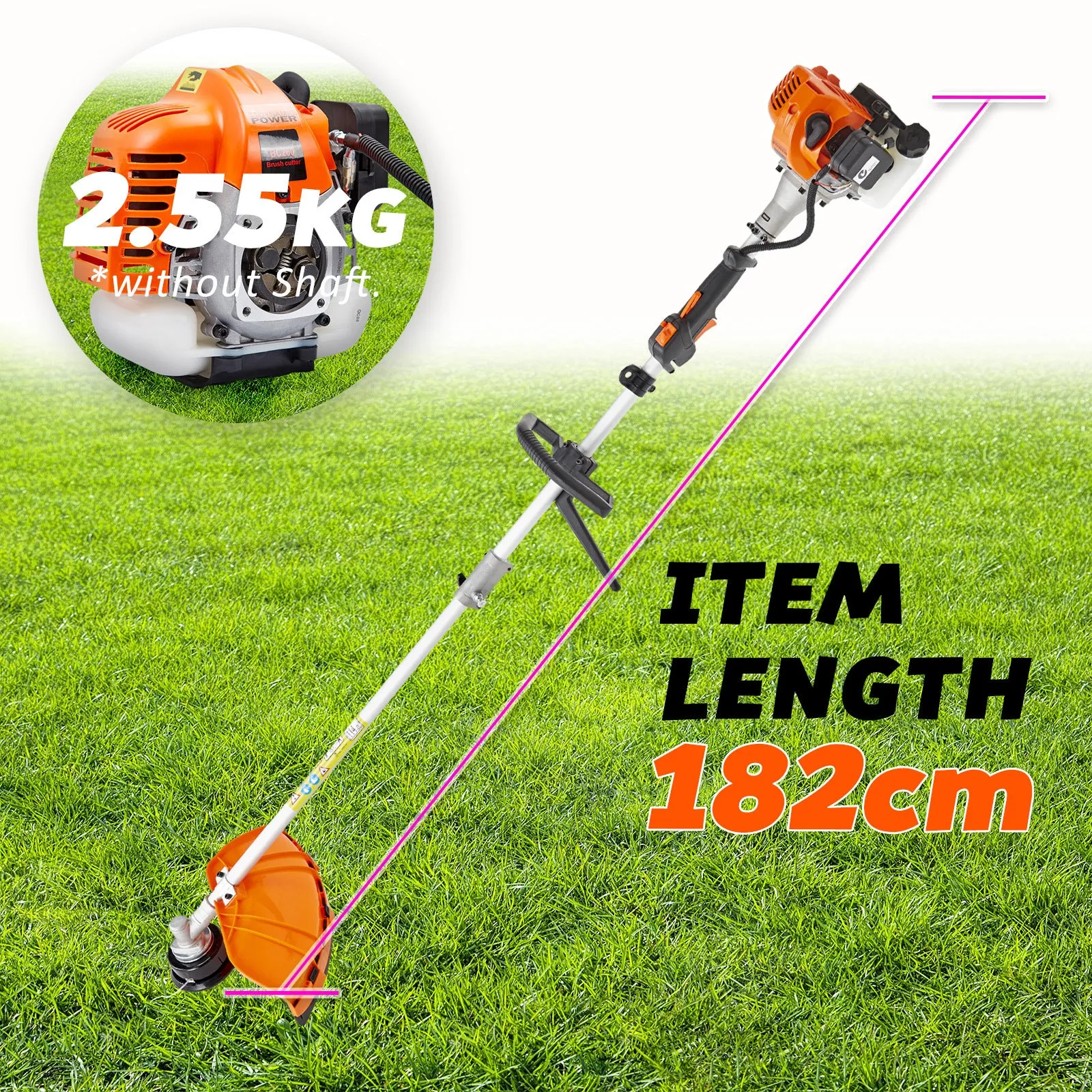 Lightweight Gas Brush Cutter 26cc, 5 Blades, 182cm - Dynamic Power