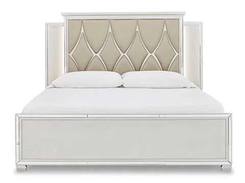 Lindenfield Silver Upholstered Panel Complete Bedroom Set