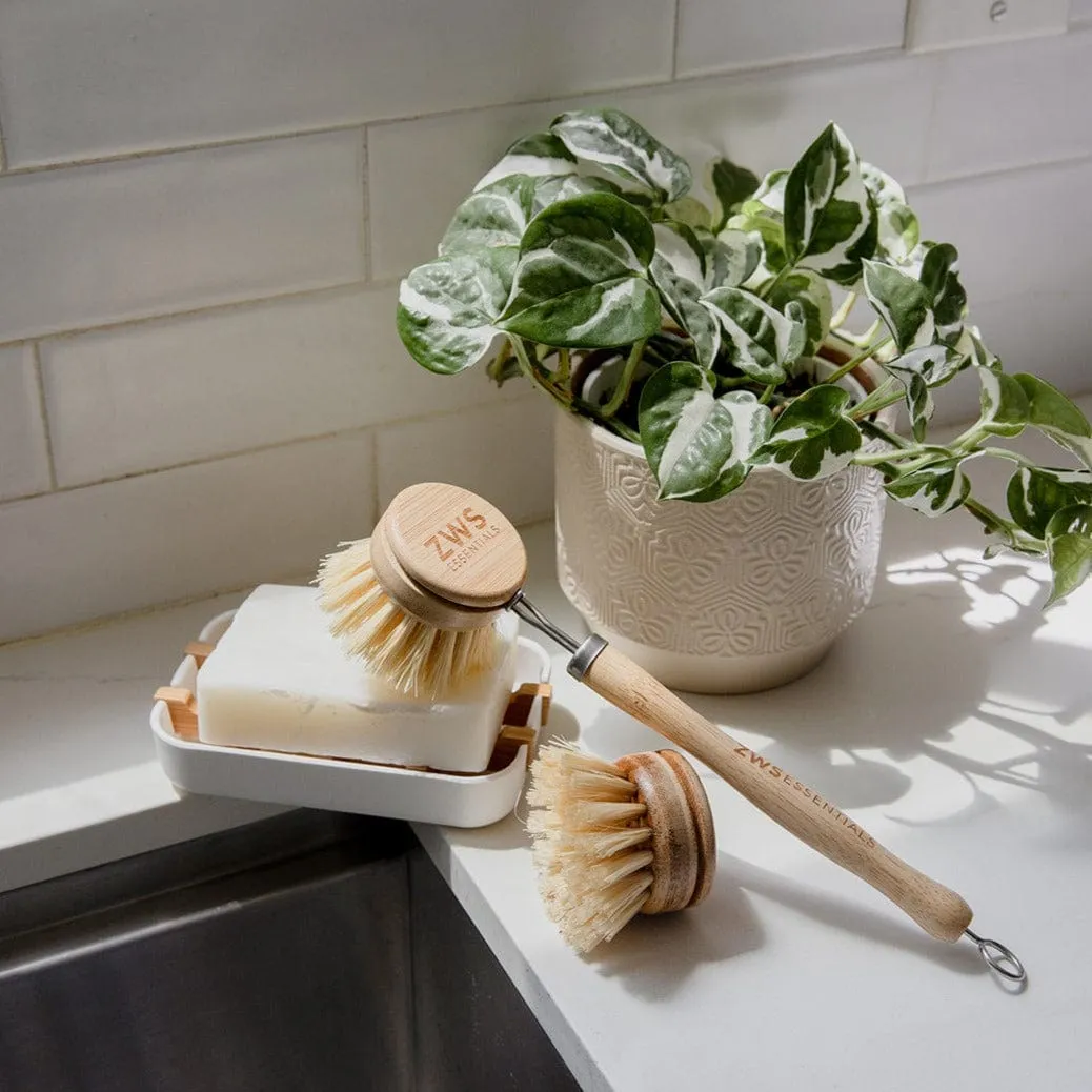 Long Handle Dish Brush - Agave Dish Brush, Replaceable Heads