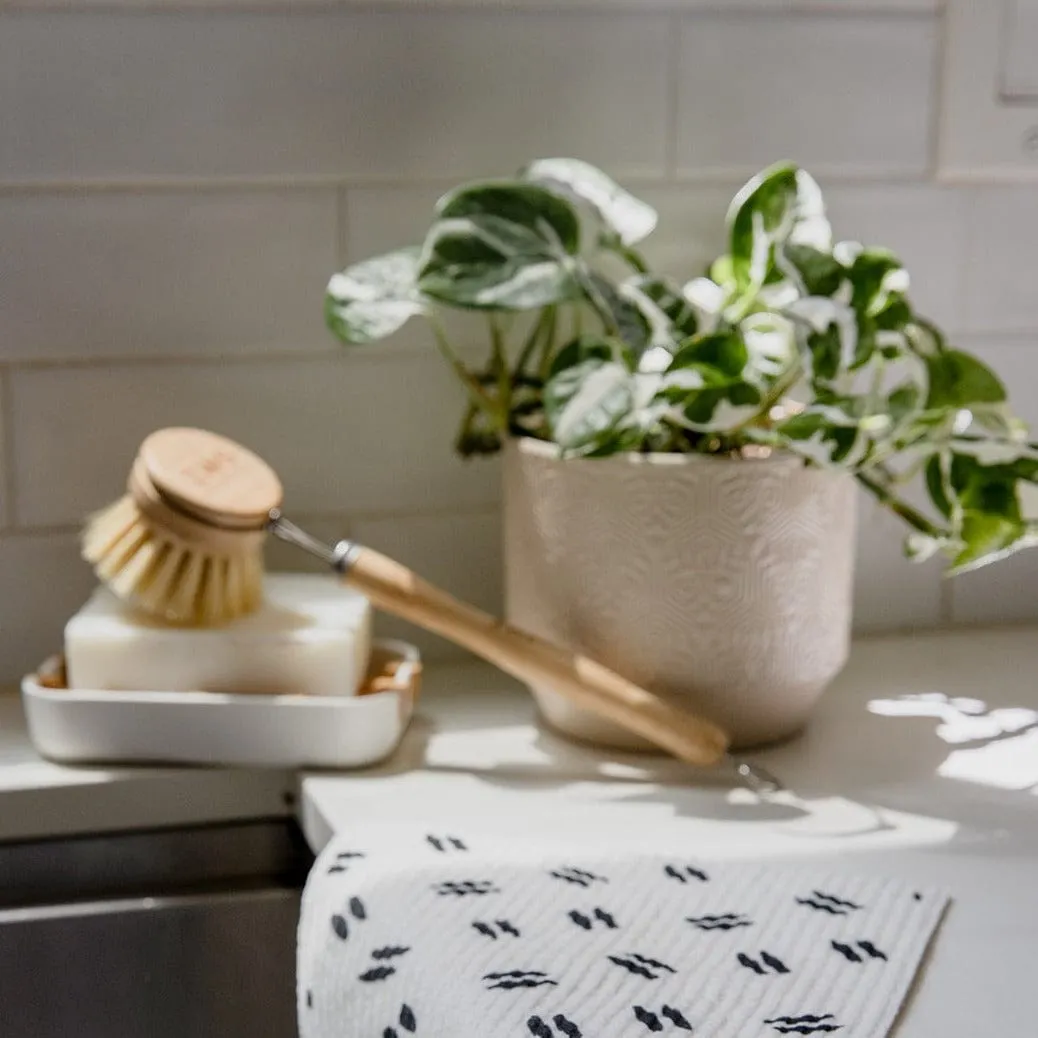 Long Handle Dish Brush - Agave Dish Brush, Replaceable Heads