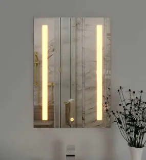 MALLIK DESIGN Sideline Rectangle Led Bathroom Mirror Wall Mounted 24x18 Inch Lighted Vanity Mirror for Bathroom