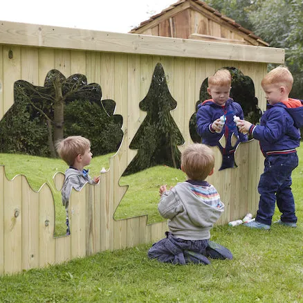 Mark Making Mirror Trees, for Playgrounds and Sensory Rooms