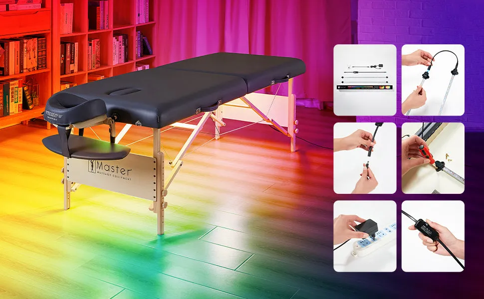 Master Massage Aurora Multicolor Ambient Lighting System for Massage Tables – Atmosphere Light, LED Strips