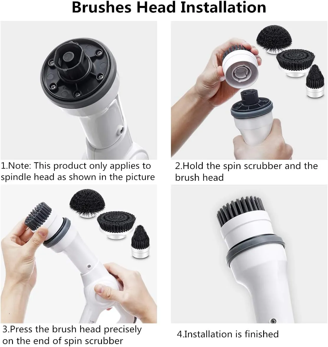 ME-A6 Replacement Brush Heads, for Electric Scrubber