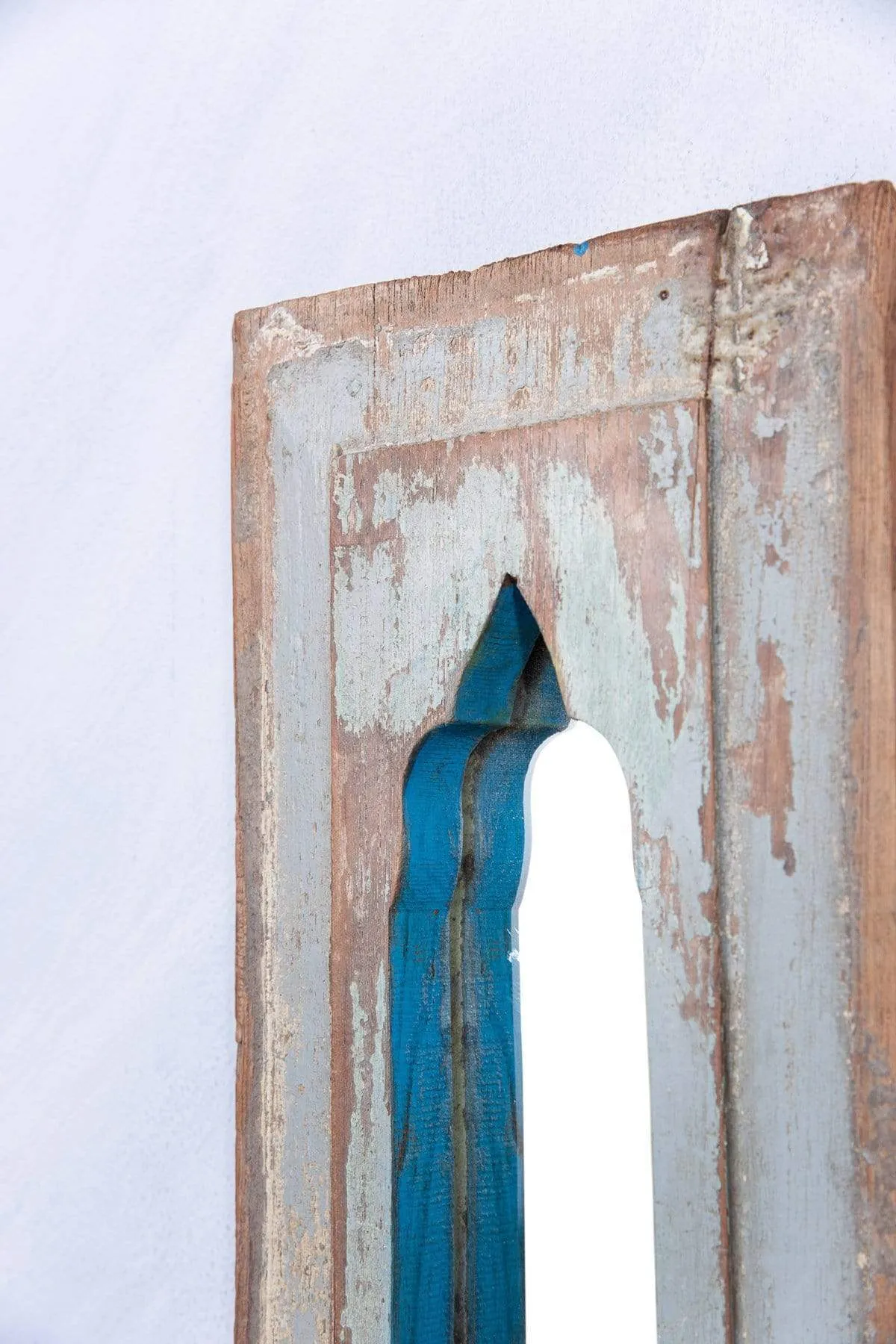Mehrab Aqua Sky Blue Decorative Mirror (Set Of 2)