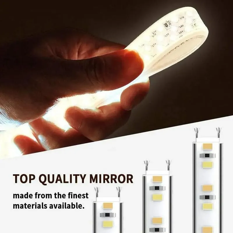 MERKEZI ART MA24 LED Light Mirror for Wall, Bathroom, Bedroom, Living Room, Makeup Room, 3 in 1 Color Light Wall Mirror (18 x 24 Inch)